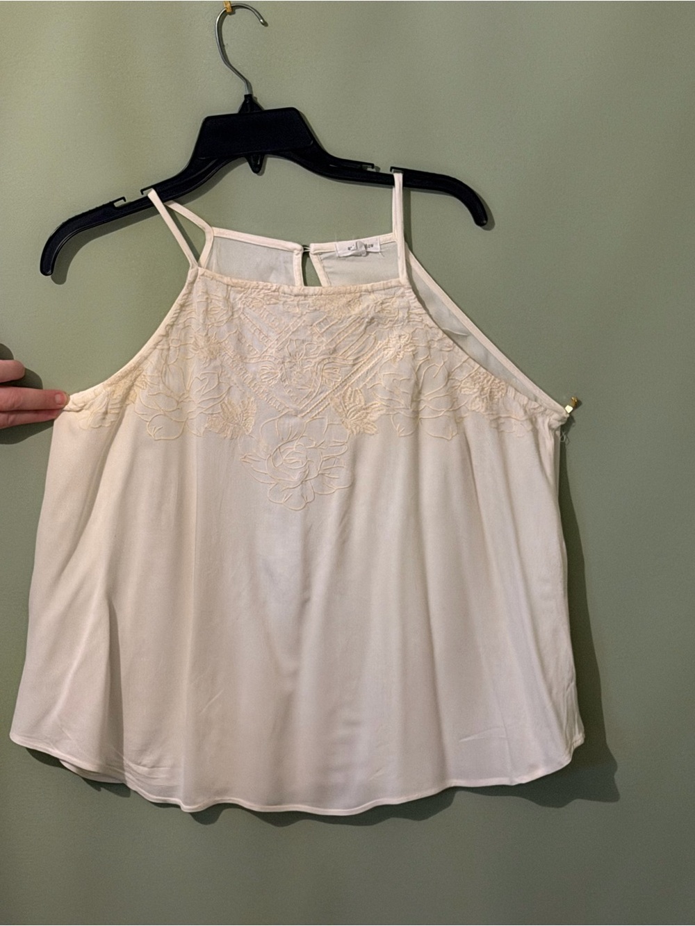 Eyeshadow Cream Embroidered Halter Cami